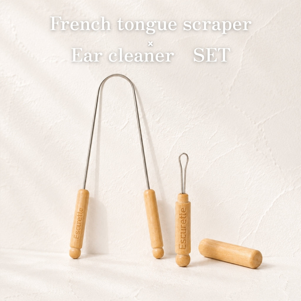 【在庫あり】フランス製 舌磨き & 耳かきのセット
